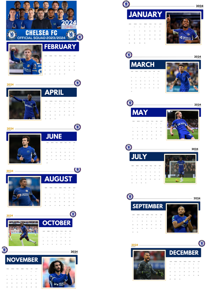 Chelsea FC 2024 Calendars HWWEDER