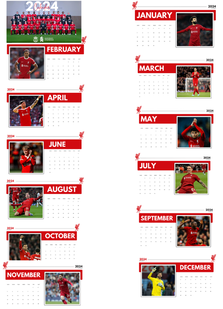 Liverpool FC 2024 Calendar HWWEDER